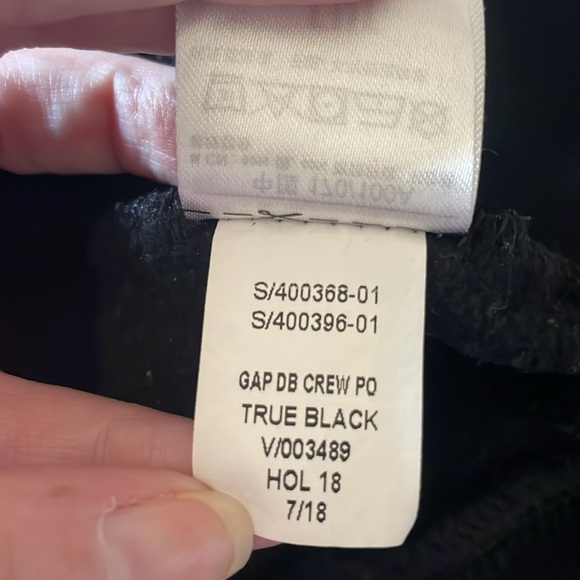 Gap logo crew sweatshirt black with silver glitter logo, size large, guc - Picture 7 of 12